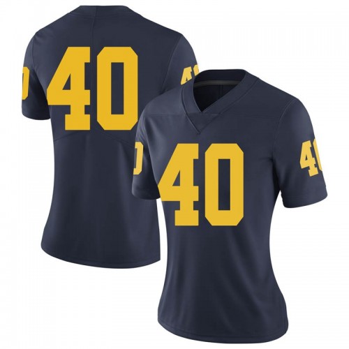 Ben VanSumeren Michigan Wolverines Women's NCAA #40 Navy Limited Brand Jordan College Stitched Football Jersey RFT0254RM